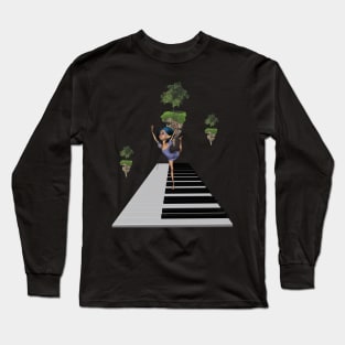 Cute fairy dancing on a piano Long Sleeve T-Shirt